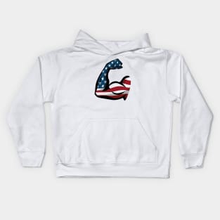 American Pride USA Flag Arm Flex Kids Hoodie